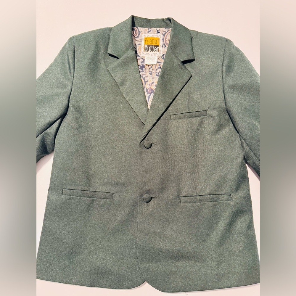 Peanut Butter Collection Boys Green Blazer Size 6 - Picture 3 of 7